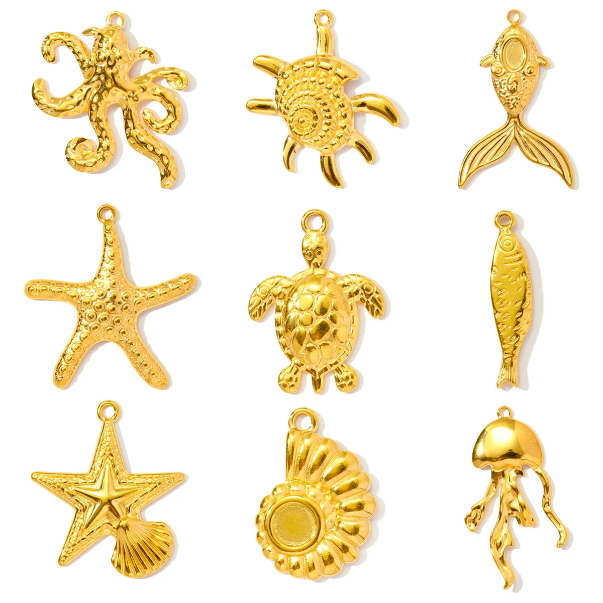 5 قطعة/الوحدة الفولاذ المقاوم للصدأ السلاحف سحر نجم البحر المعلقات DIY بها بنفسك صنع سوار قلادة القرط اكسسوارات بالجملة