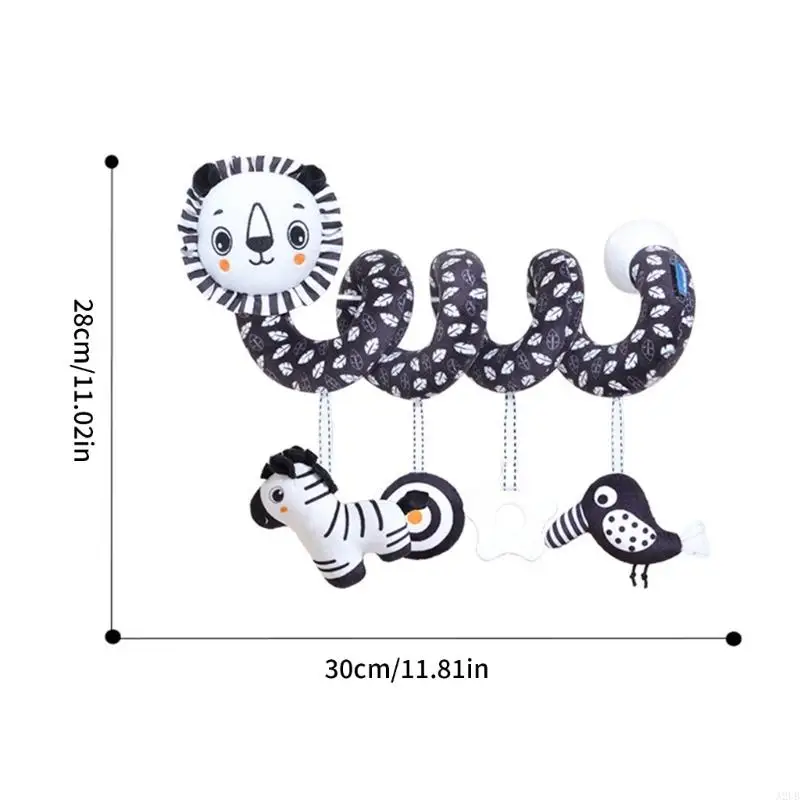 감각 시각 자극을위한 유아용 침대 벨 유아용 침대 모바일 장난감 부드러운 질감 파악 훈련 교수형 딸랑이 펜던트 A2UB