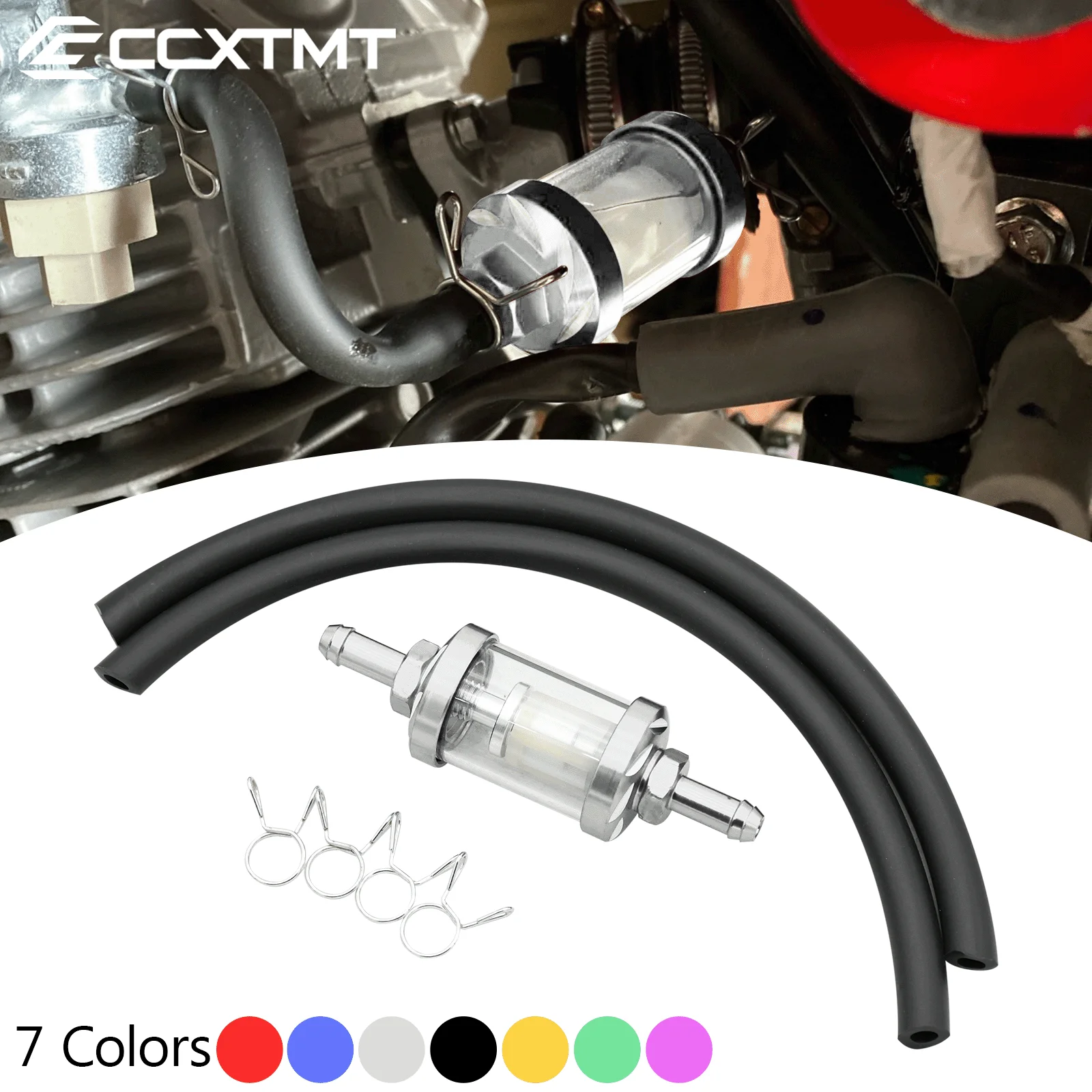 8mm CNC Glass Gas Fuel Oil Filter Fuel Hose For Kawasaki Honda ATV KTM Yamaha KTM Husqvarna YZ250F YZ450F WR250R WR450R