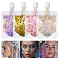 1 Bag Mermaid Gel Body Glitters Set Vibrant Sequin Mermaid Makeup Eye Shadow Ideal for Beach Party Looks Beach Make up Wholesale