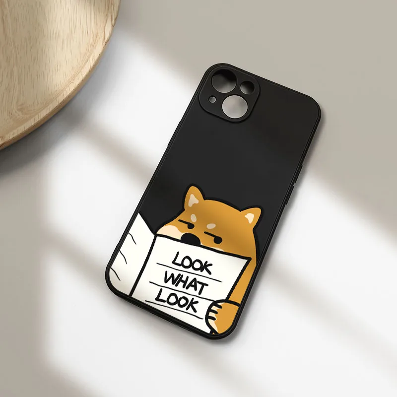 Funny Work Reading Shiba Inu Matte Phone Case For iPhone 17 Air 16 15 14 13 12 11 Pro Max Plus 13Mini Silicon Cover Shell Fundas