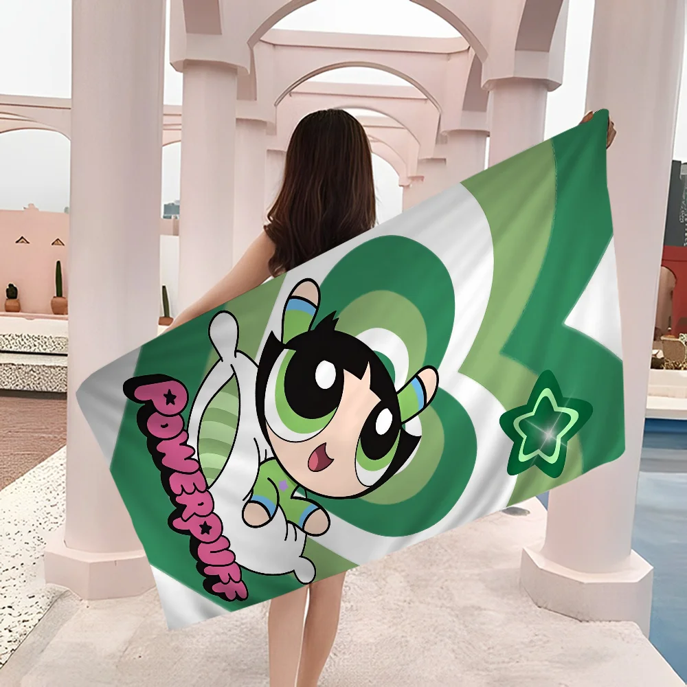The  Girls Of P-PowerpuffS Beach Towels Shower Towel Sauna Travel Spa Microfiber Quick Dry Gym Accessories Cute Room Decor