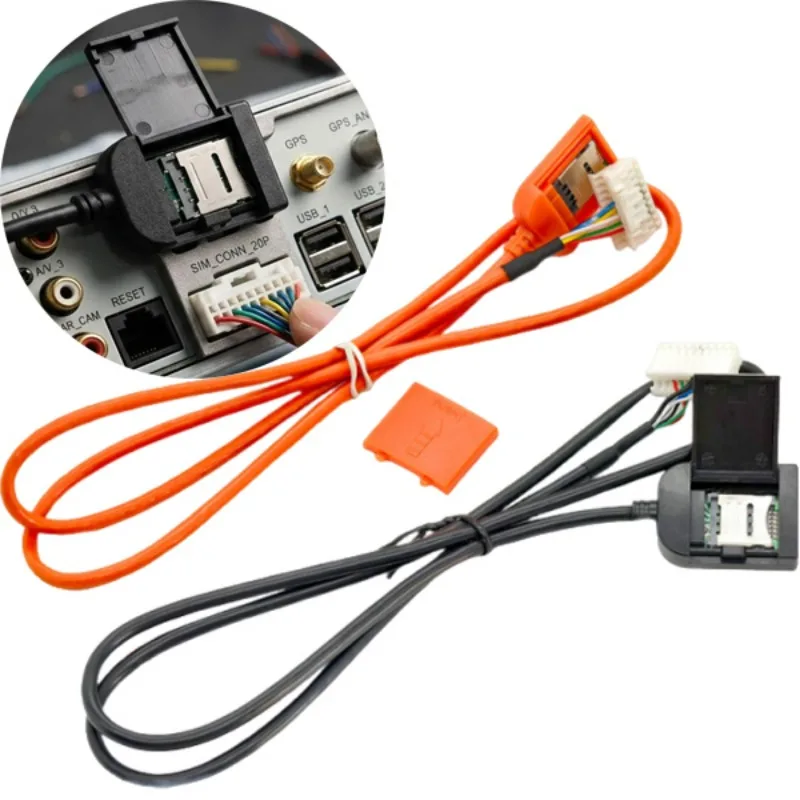 

20-Pin Car RCA AUX-IN/OUT Cable with SIM Slot for Android Stereo Radio Head Unit Multimedia Gps 4G 20pin Cable Connector K7A9