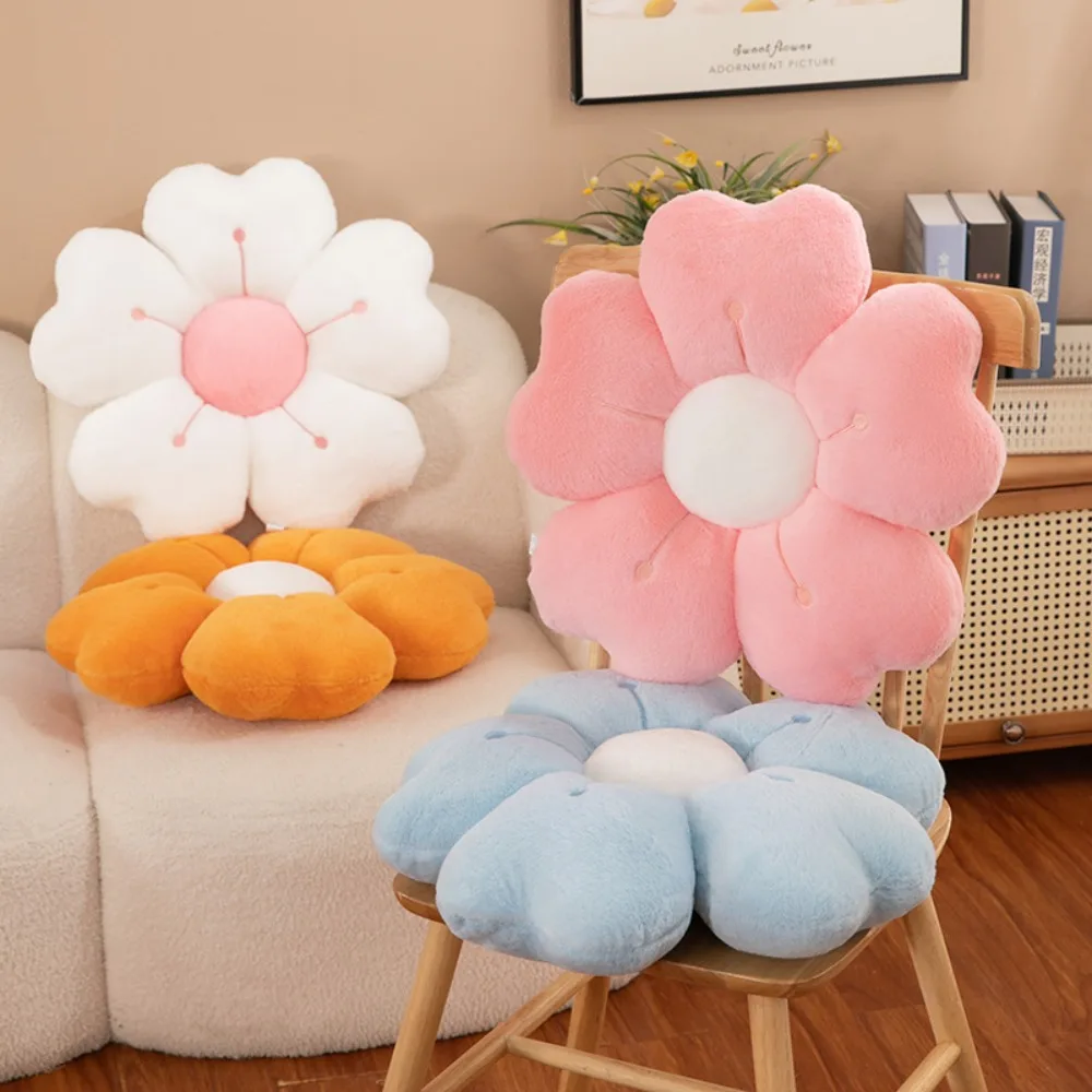 Kids Toy Plush Cherry Blossom Pillow Soft Thickened Chair Cushion Flower Shaped Easy Rebound Sofa Decor Cushion Bedroom