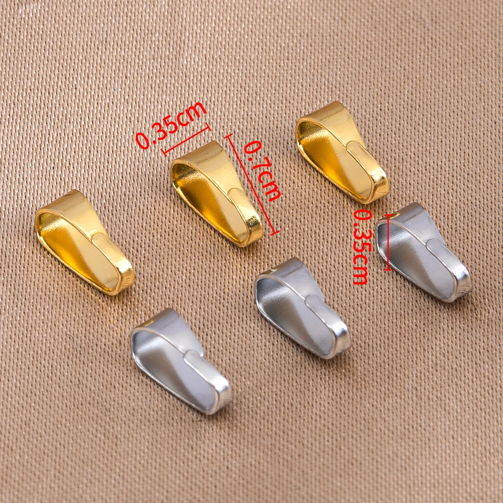 100pcs 50pcs Stainless Steel Bail Clasp for Pendants Charms Connectors Buckle Clip Clasp Necklace DIY Jewelry Making Supplies