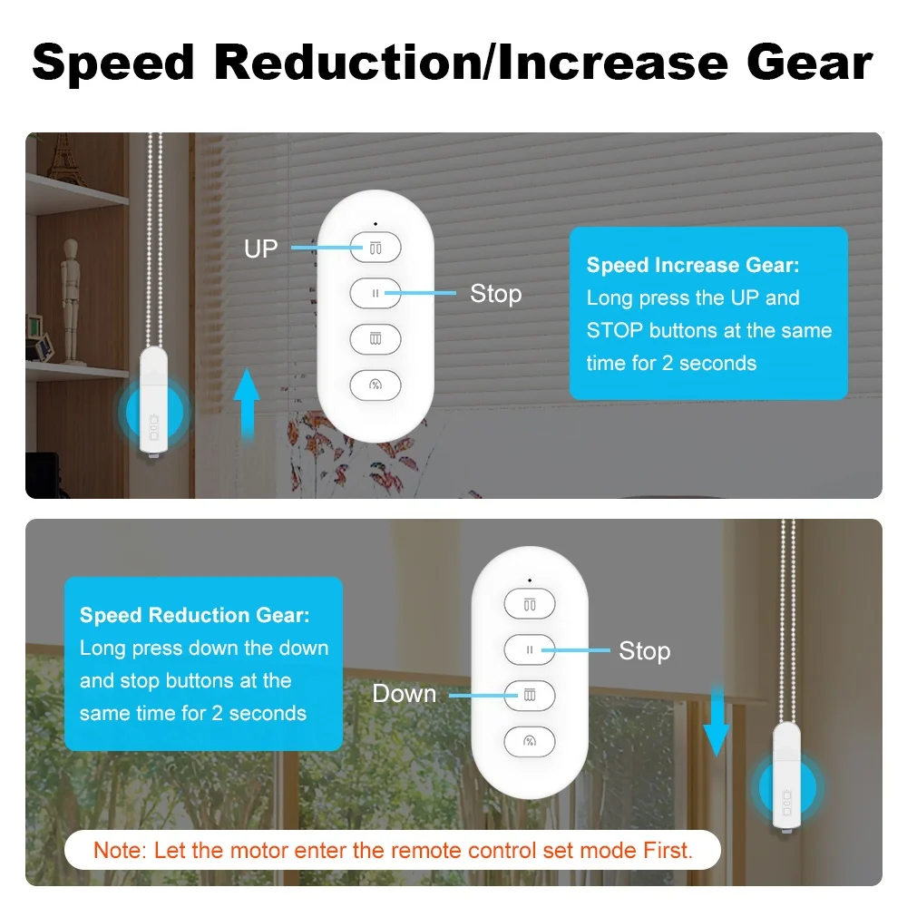 Manhot Matter WiFi Smart Motorized Chain Roller Blinds Shade Shutter Drive Motor Support HomeKit Alexa Google Home APP Control