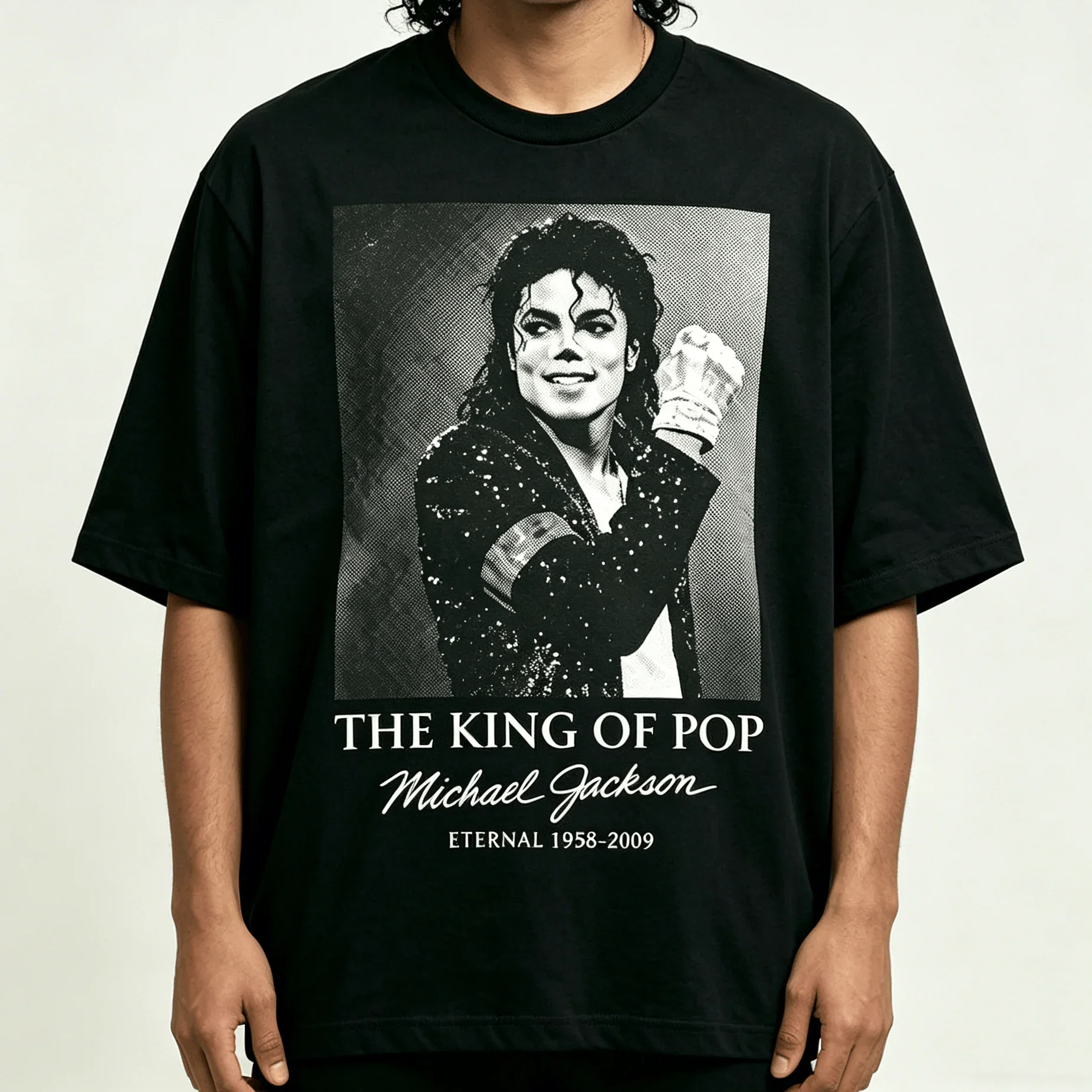 Movie Michael Jackson MJ Black or White Men Kids T Shirt Unisex 100% Cotton Short Sleeve Y2k Oversized Tee Vintage Tops For Fans