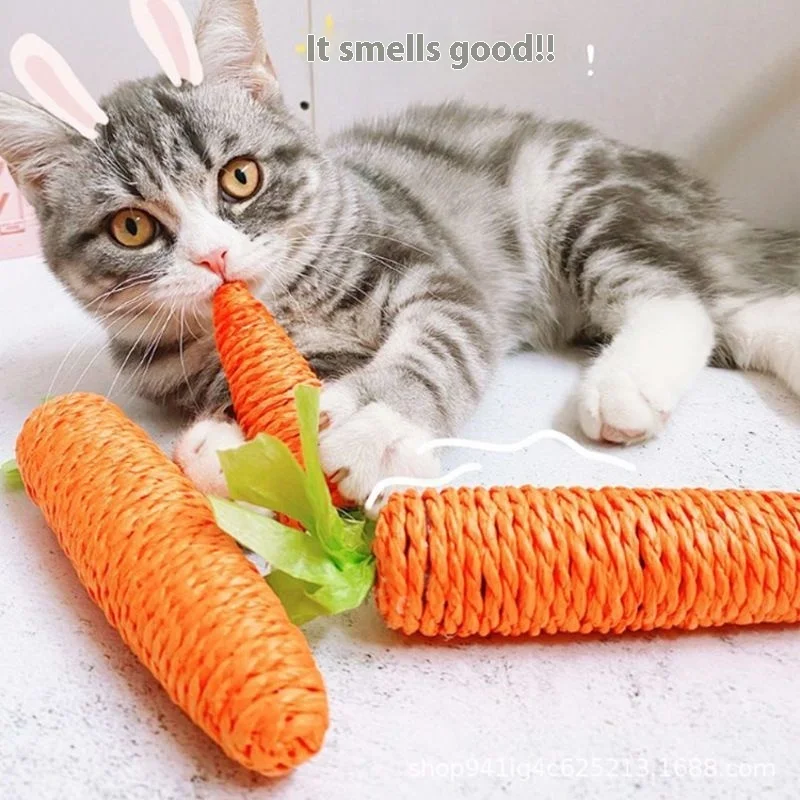 

Carrot Cat Toys Bite and Bite Small Bell Cat Teasing Stick Bite Resistant Wear-resisting Teeth Grinding Rod Pet Supplies & Pet