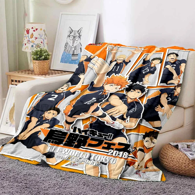 Youth manga Haikyuu Blanket Hinata Shoyo Tobio Kageyama: Soft Throw Blanket for Beds Sofa Cover Bedding and Picnic Gift