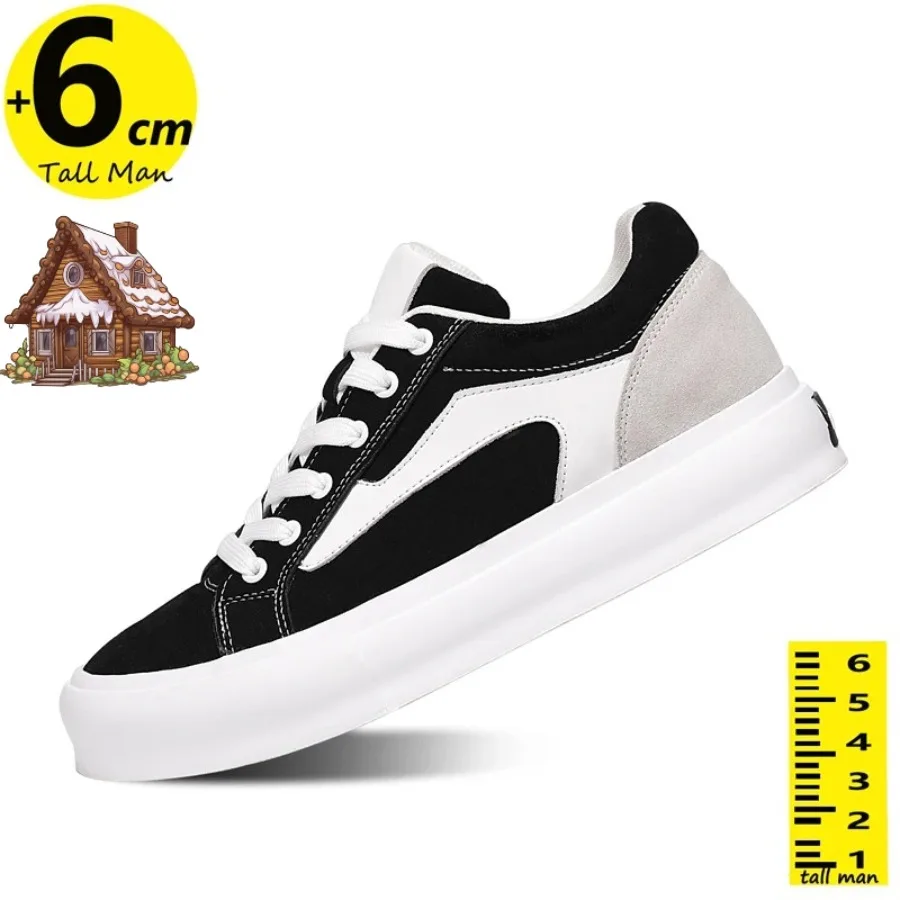 

Luxury shoes for winter 2025 Elevator Leather Oxford Shoes Men's Increase Height 6cm Thick-Soled Casual Shoes Plus Size 36-44