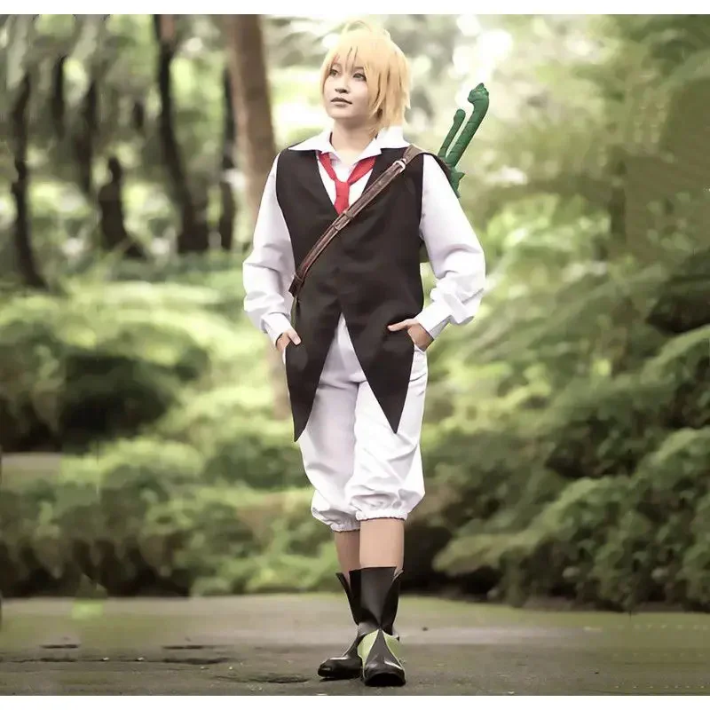Костюм Мелиодаса для косплея «Семь смертных грехов» Dragon's Sin of Wrath, комплект синтетических париков аниме, костюмы на Хэллоуин для мужчин и женщин M