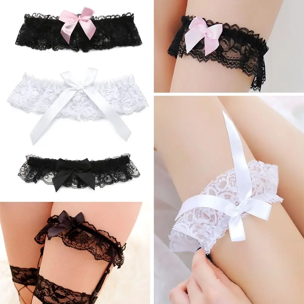 

1pcs Elastic Bowknot Lace Belt Bride Leg Ring Thigh Ring Bridal Leg Garter Garter