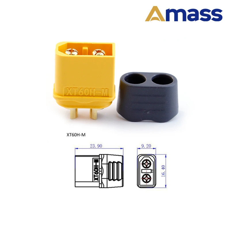 5 paia di connettori Amass XT60H con versione guaina applicata al connettore per motore aereo per auto telecomandata RC/ESC/batteria al litio