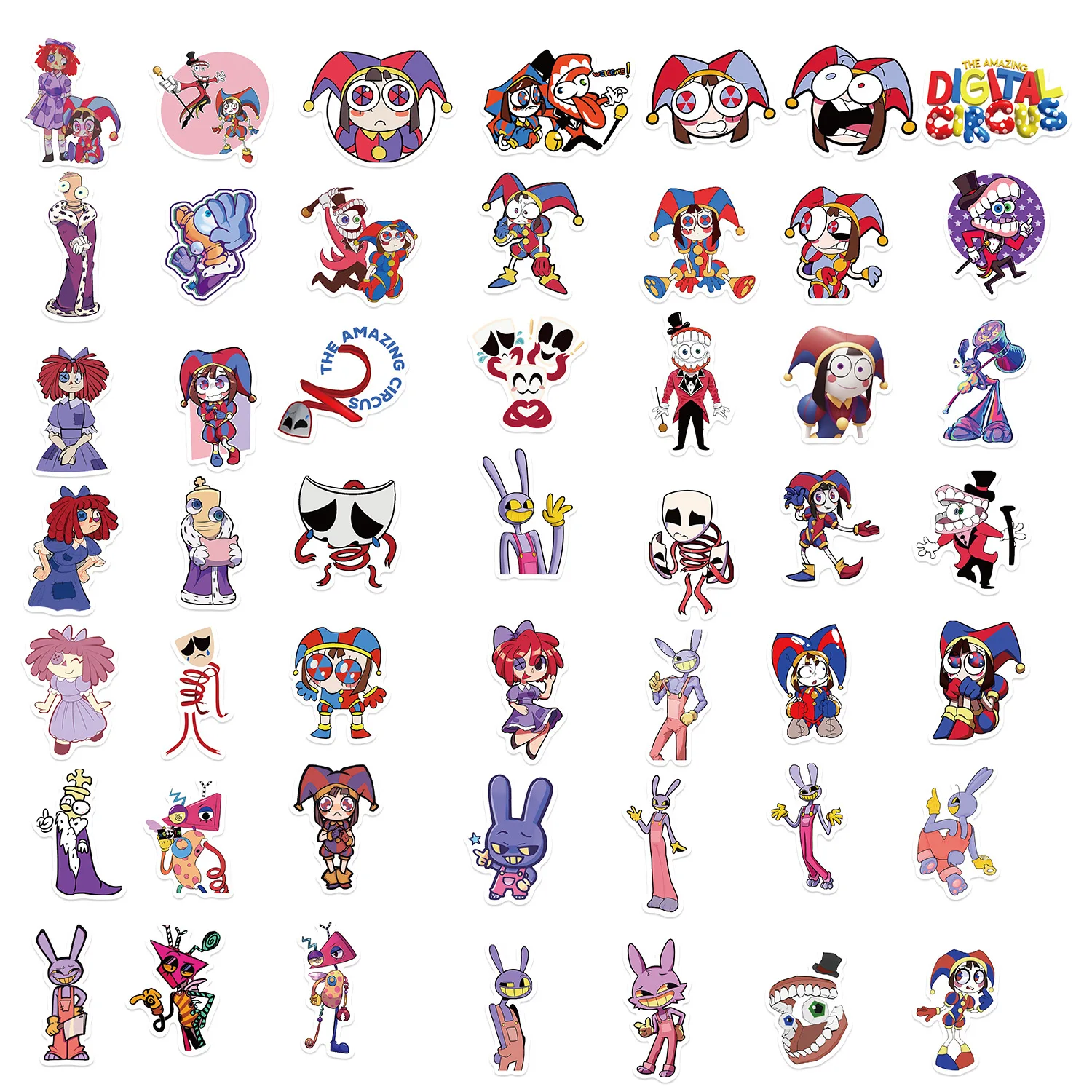 10/30/56/100pcs cartoon Magic Digital Circus Stickers For Suitcase Skateboard Laptop Luggage Phone Car Styling DIY  Pegatinas