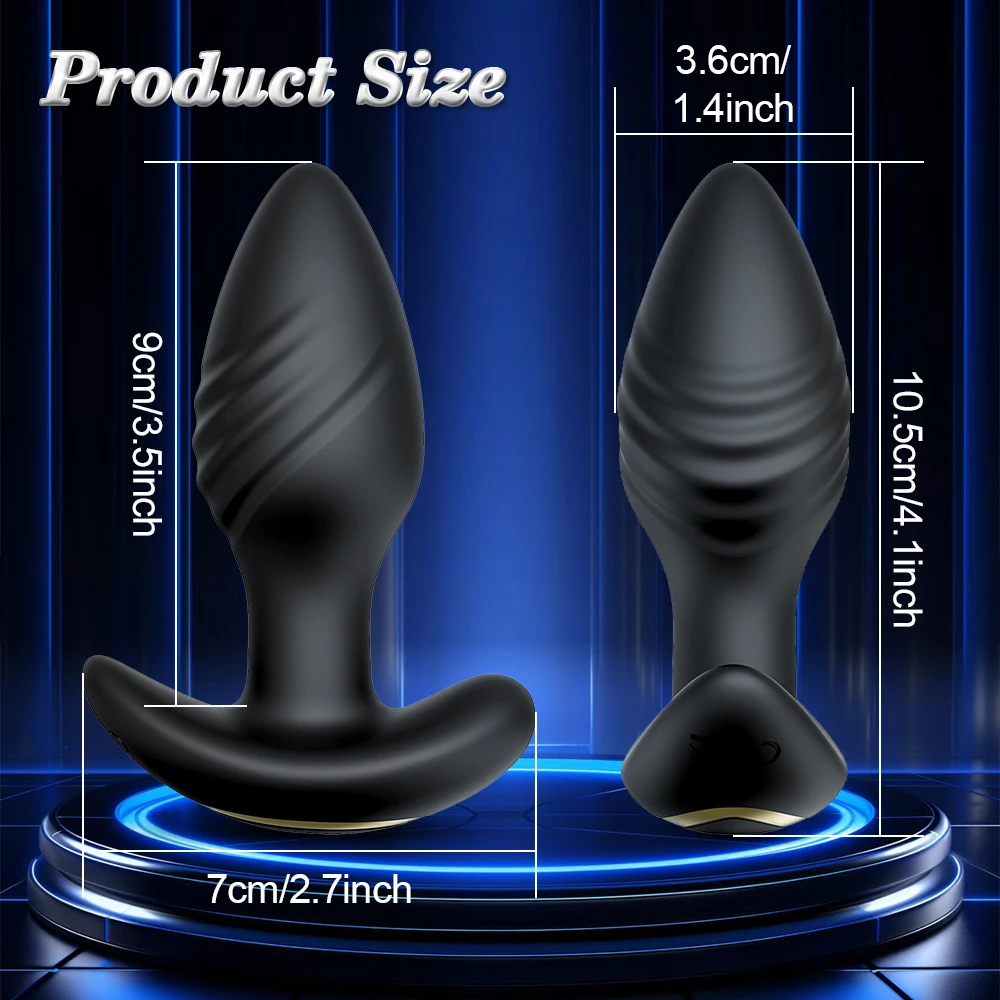 Remote Controlled Prostate Massager 360 Rotation Anal Vibrator_voghion.com