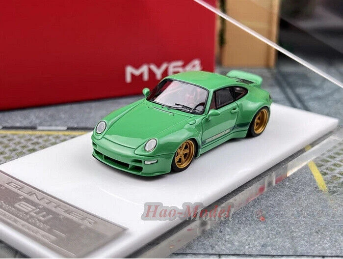 

Модель автомобиля MY64 1/64 для Porsche 911 993 Gunther Werks SCM, литая игрушка из сплава, подарок на день рождения, хобби-дисплей, имитация украшений