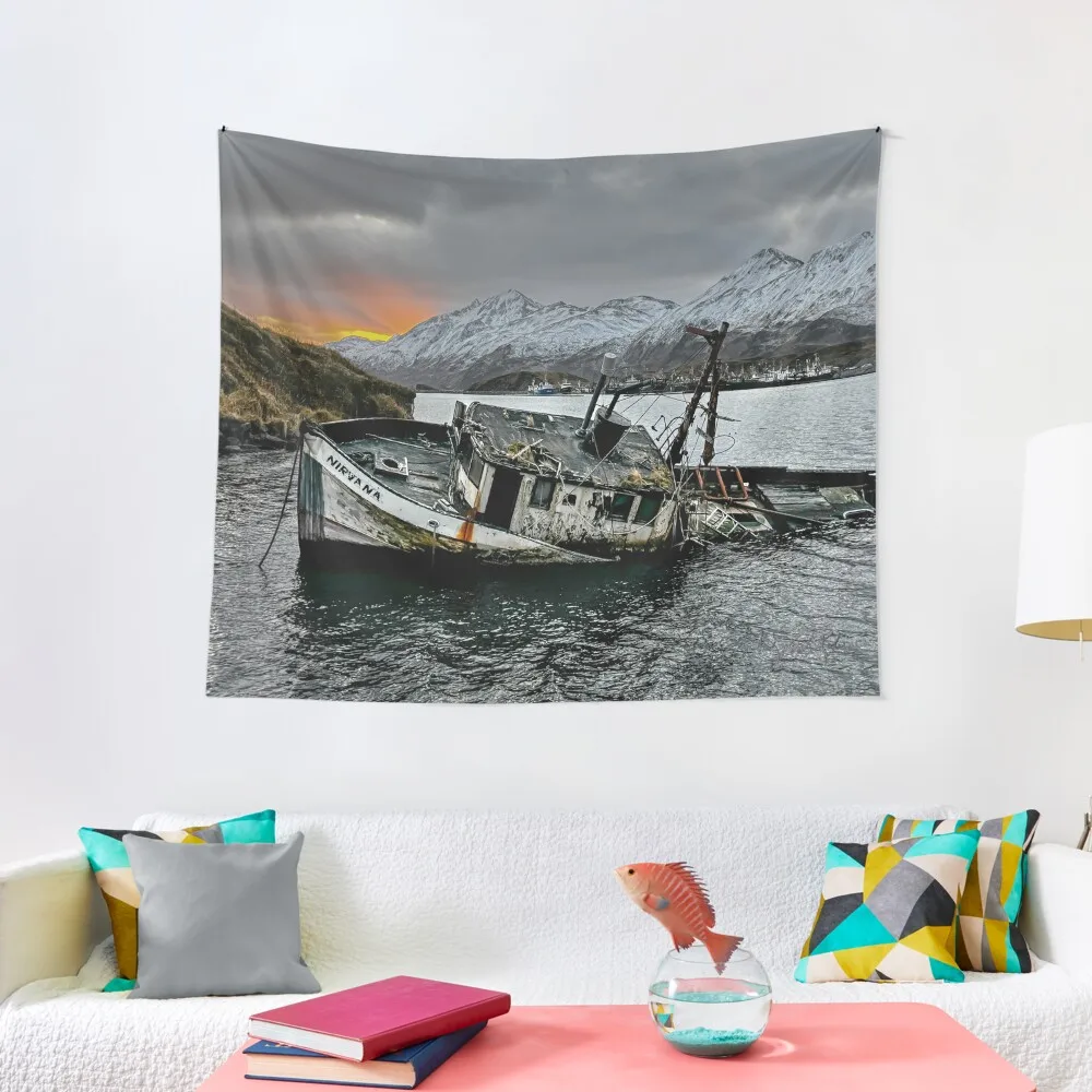 Aleutian Life F/V Nirvana Setting Tapestry Room Decor Luxury Living Room Decoration Wall Deco Tapestry