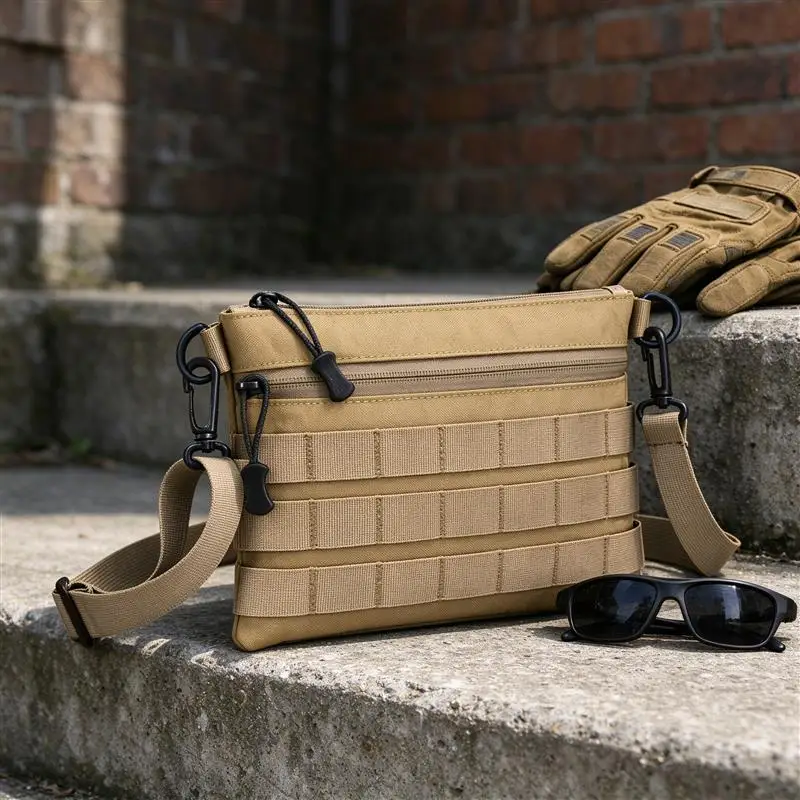 Trendy Men Tactical Crossbody Bag Durable Oxford Molle Shoulder Pouch Outdoor Camping Hunting Messenger Bag