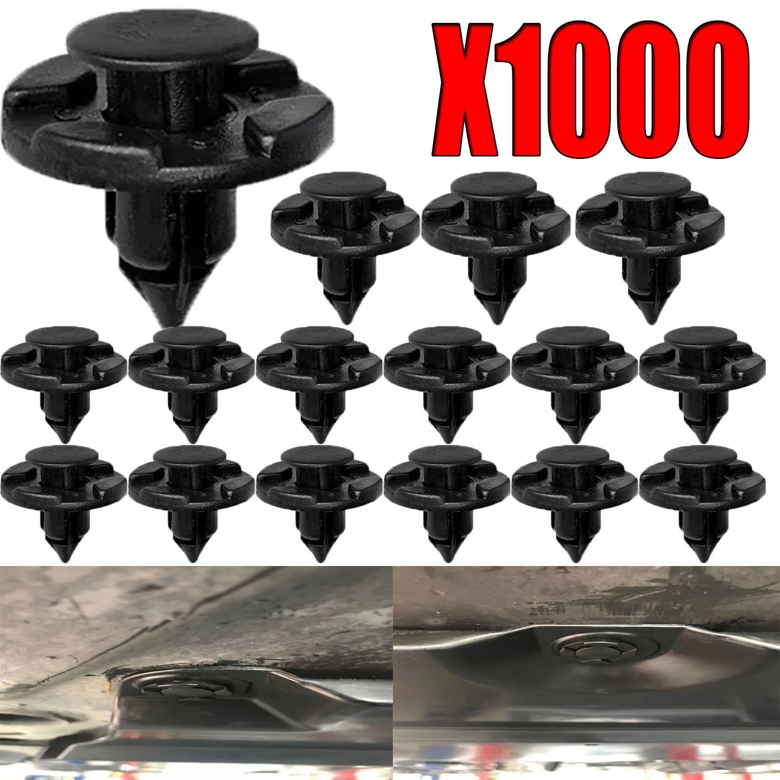 

10-1000X 8mm Auto Fender Liner Bumper Cover Splash Shield Push Type Retainer Clip Fastener for Nissan Lexus Subaru Mitsubishi