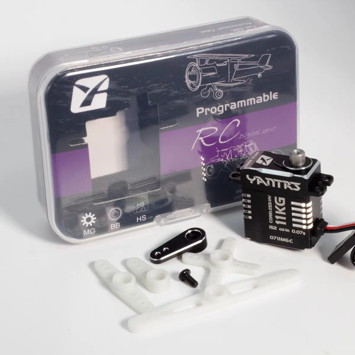 

YANTRS 11 кг PRO миниатюрный цельнометаллический цифровой полый сервопривод чашки высокого напряжения программируемый SCX24