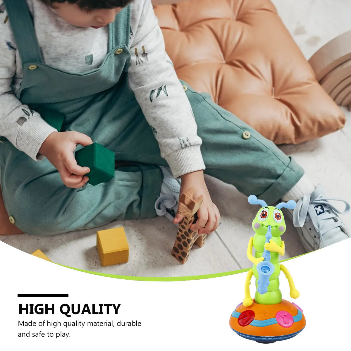 

Electric Crawling Caterpillar Musical Infant Plastic Plaything Colorful Design Promote Vision Suitable for Baby Toddler Kids