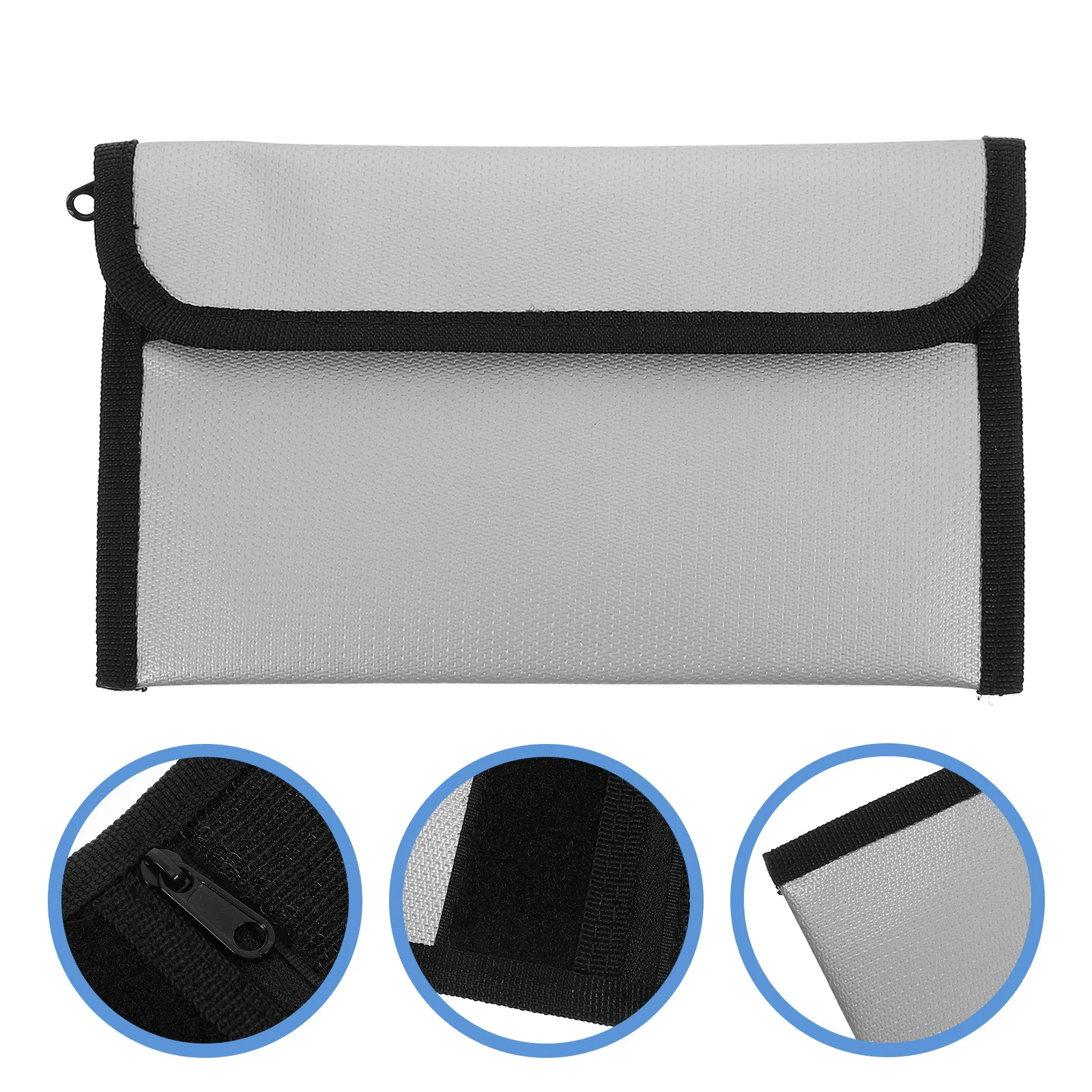 Document Pouch Fireproof Pouches Bag for Documents File Organizer Silver Storage Bags