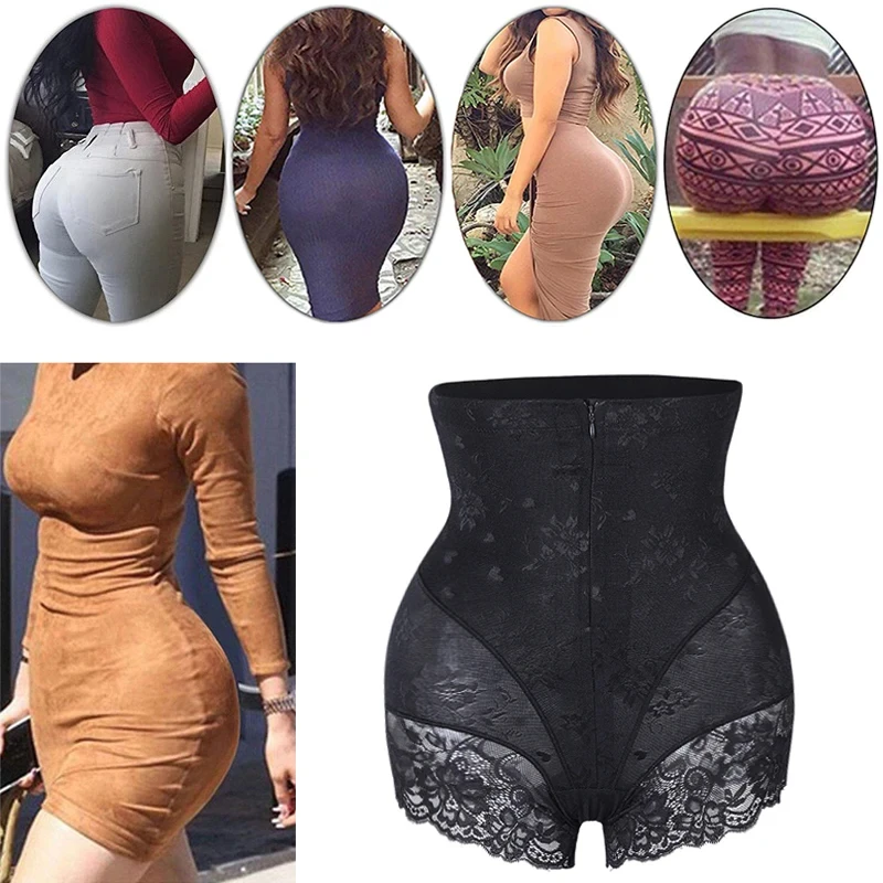 Women Shaper Panties Sexy Lace shapers Body Shaper with Zipper Tummy Control Panties Shapewear Belly Slimming Girdle Underwear