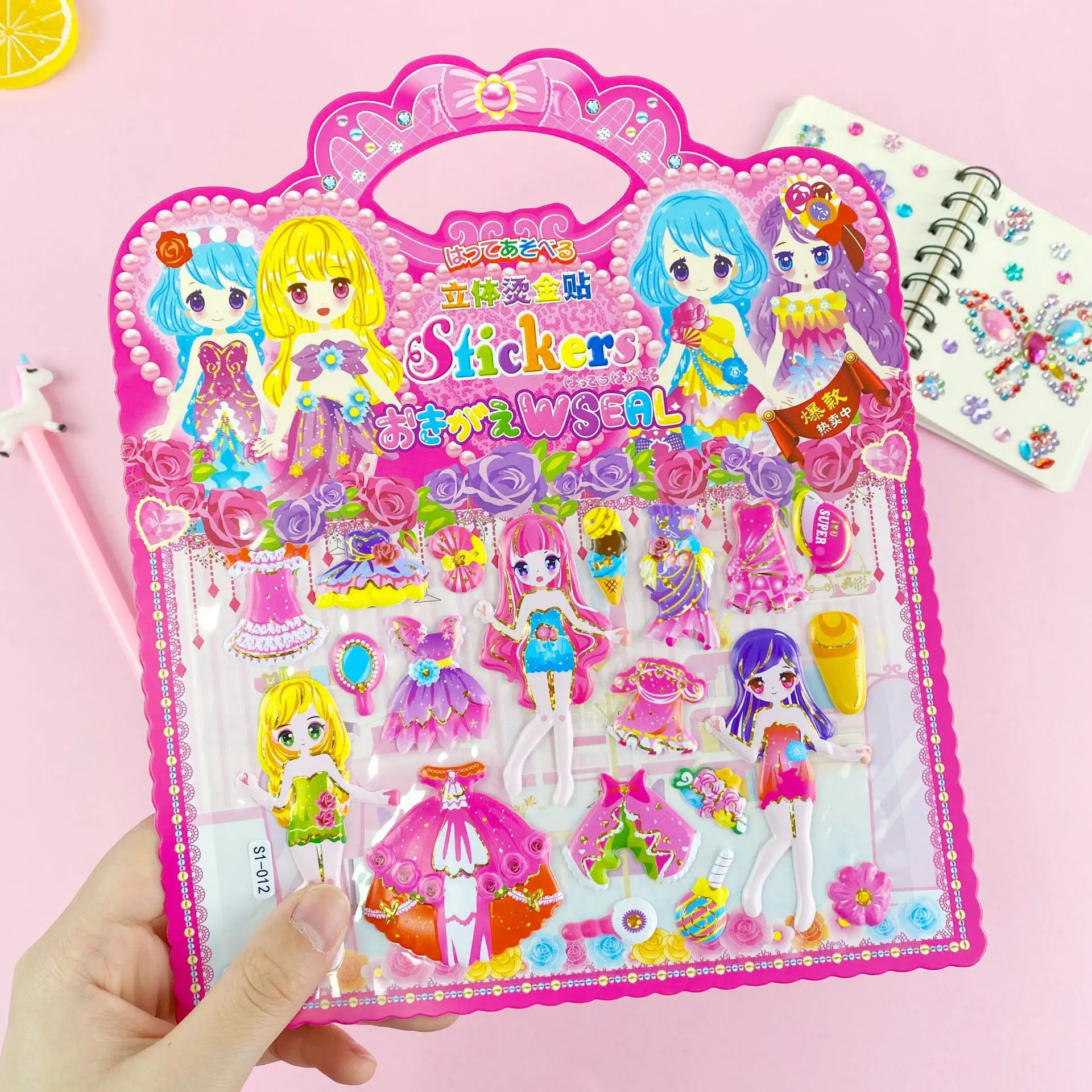 10 pz/lotto fai da te 3D Sticker Cute Princess Dress up Toy For Girl Cartoon Fashion Anime Kawaii Bubble Stickers giocattoli regalo di natale