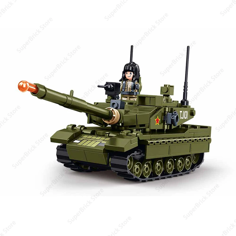 

183PCS Sluban M38-B1555 ZTZ-99AS MBT Main Battle Tanks Classic Military Model Building Blocks Set Mini Soldier Figures Toy Gifts
