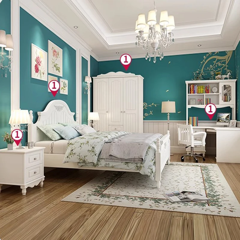 Juegos de Dormitorio Coreanos para Niñas, Diseño Moderno, Cómoda Cama Queen, Muebles Modernos de Madera para Dormitorio, Muebles para Dormitorio Queen