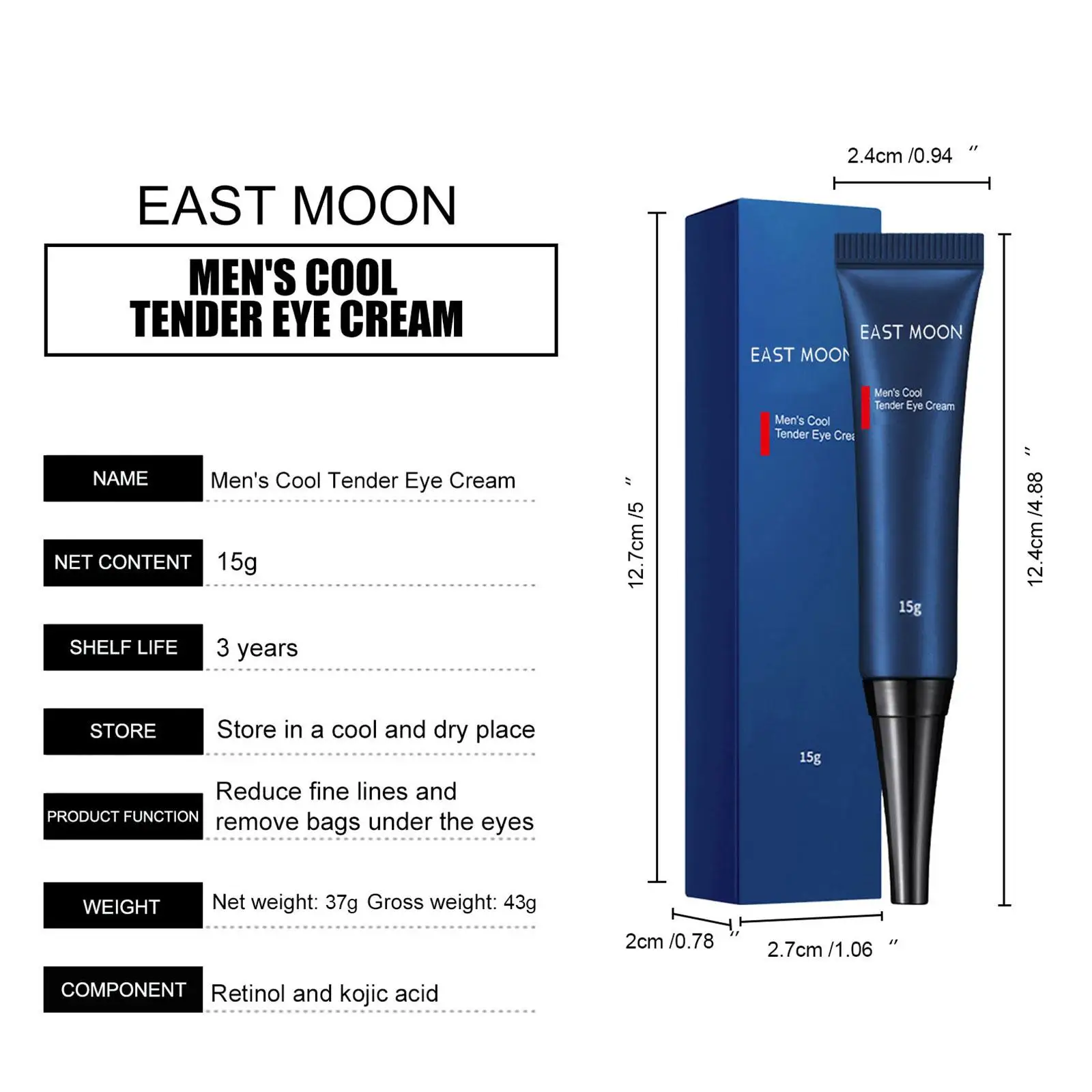 2026 جديد الرجال الريتينول كريم عين ترطيب الببتيد مصل العين إزالة الهالات السوداء الانتفاخ تتلاشى الخطوط الدقيقة مكافحة الشيخوخة العناية بالعيون