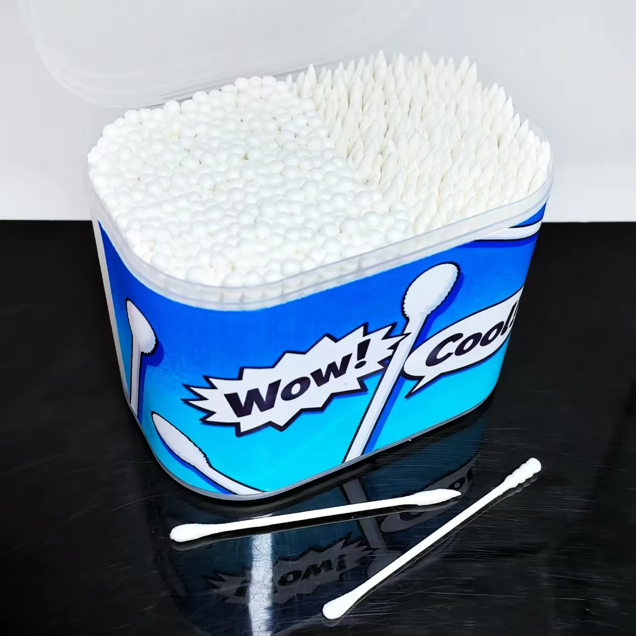 600 قطعة من مسحات القطن ذات التصميم المزدوج الرأس، مسحات قطنية مستديرة ومدببة مع ملاعق الأذن، أعواد أعواد قطنية