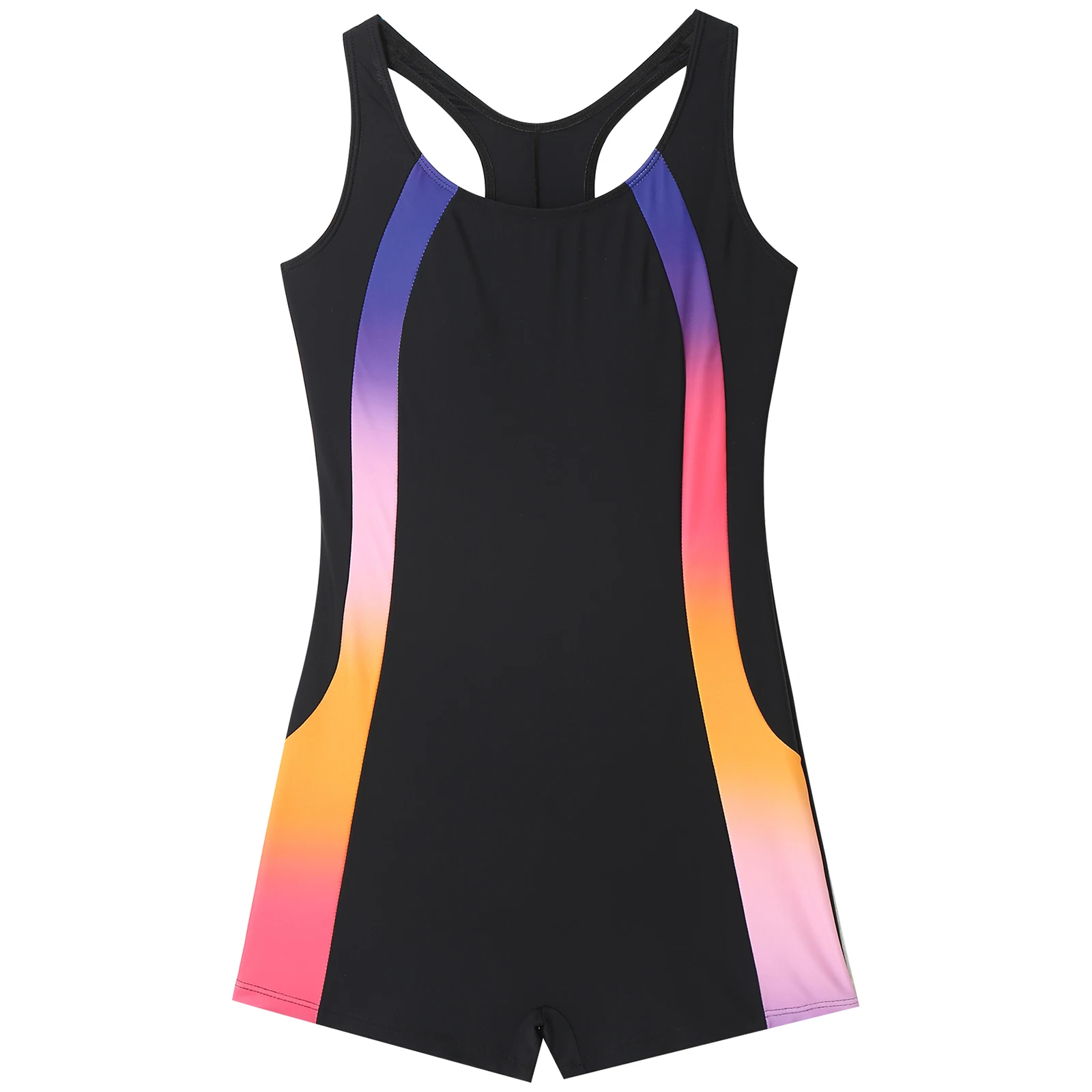 Athletic Swimsuit One Piece for Women Sleeveless Bodysuit Hollow Out Sport Jumpsuit Beachwear UPF 50+ Rash Guard Bathing Suit