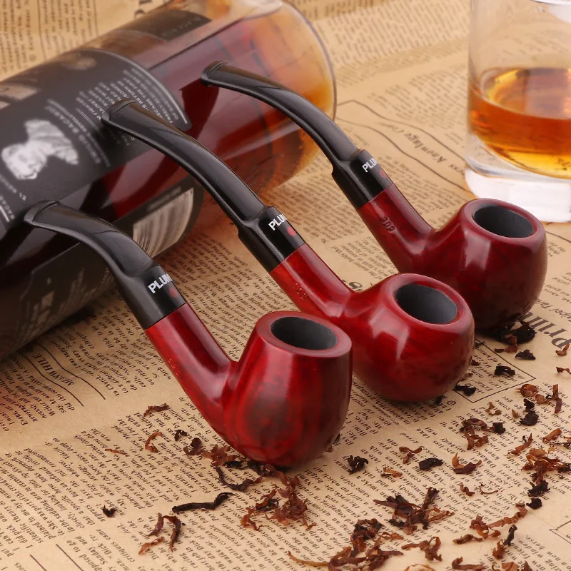 

Creative Classic Wood Smoking Pipe Handmade Tobacco Pipe Smoking Wood Bent Pipes Gift Cigarette Tools