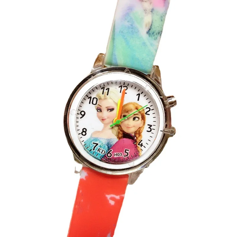 Reloj de cuarzo luminoso con estampado de dibujos animados Aisha, bonito reloj para niños, suministro de borde, 2024