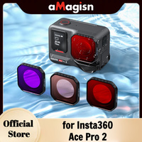 aMagisn Dive Filter for Insta360 Ace Pro 2 Red /Light Red/Magenta Filter Underwater Color Correction for Snorkeling/Deep Diving