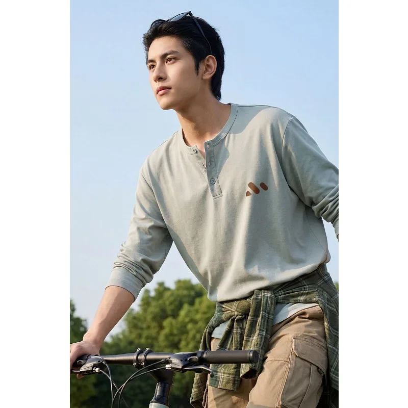 Men's UPF50 Sun Protection Long Sleeve T Shirt Henley Half Placket Casual Quick Dry Moisture Wicking Daily Wear Top