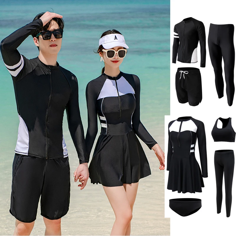 Wisuwore Korean Diving Suit Female Couple Long Sleeved Jellyfish Swimsuit Split Sun Protection Pants Snorkeling Set Slimming Off