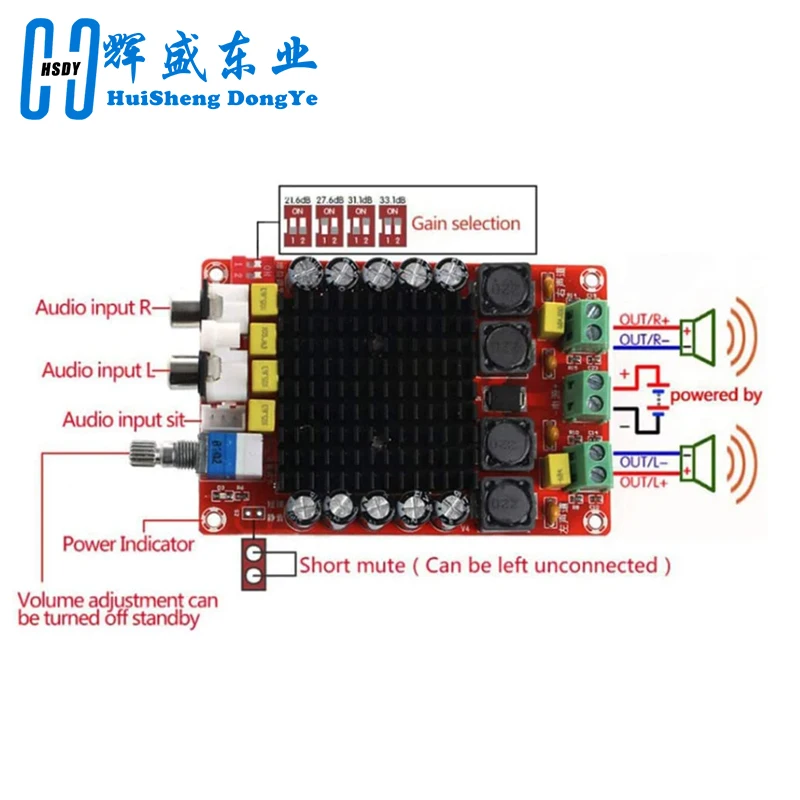 Smart Electronics Tda7498 DC 14-34V Amplifier Board Of Class D 2X100W Dual Channel Audio Stereo Amplifier Board XH-M510