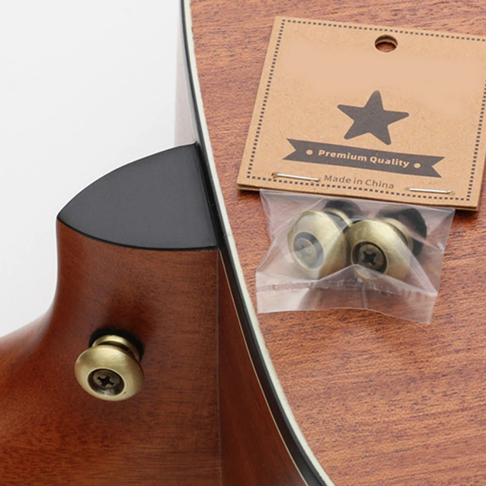

4 Pcs Guitar Strap Button Security Buckle Attachment Bass Accessory Iron Pins Acoustic Kit