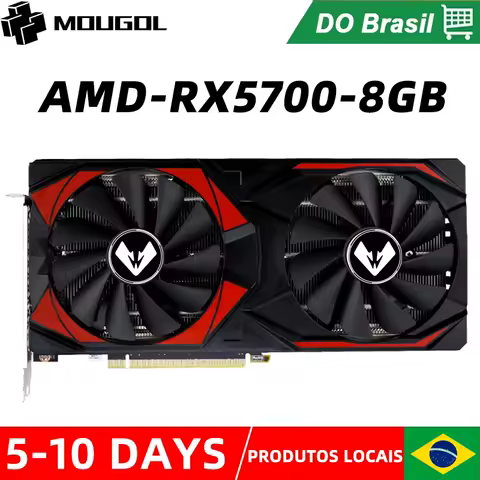 Placa de Vídeo MOUGOL RX5700 8GB GPU para Jogos de PC, Memória GDDR6 7nm 256Bit PCIEx16 4.0, Cartões de Vídeo para Computador Desktop AMD Radeon