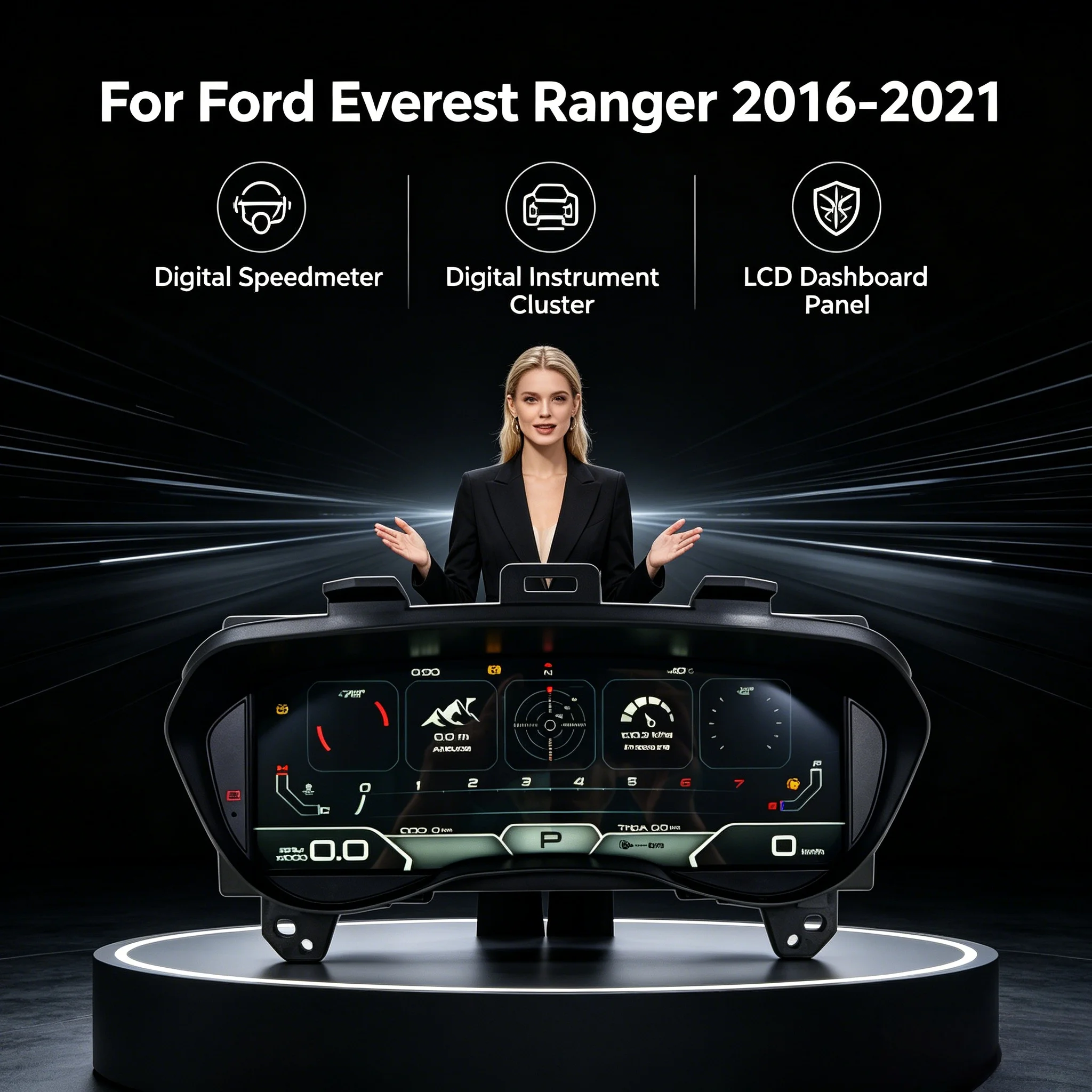 

Linux System For Ford Everest Ranger T7 T8 2016-2021 Car Digital Cluster Car Upgrade LCD Dashboard Auto Speedometer Meter