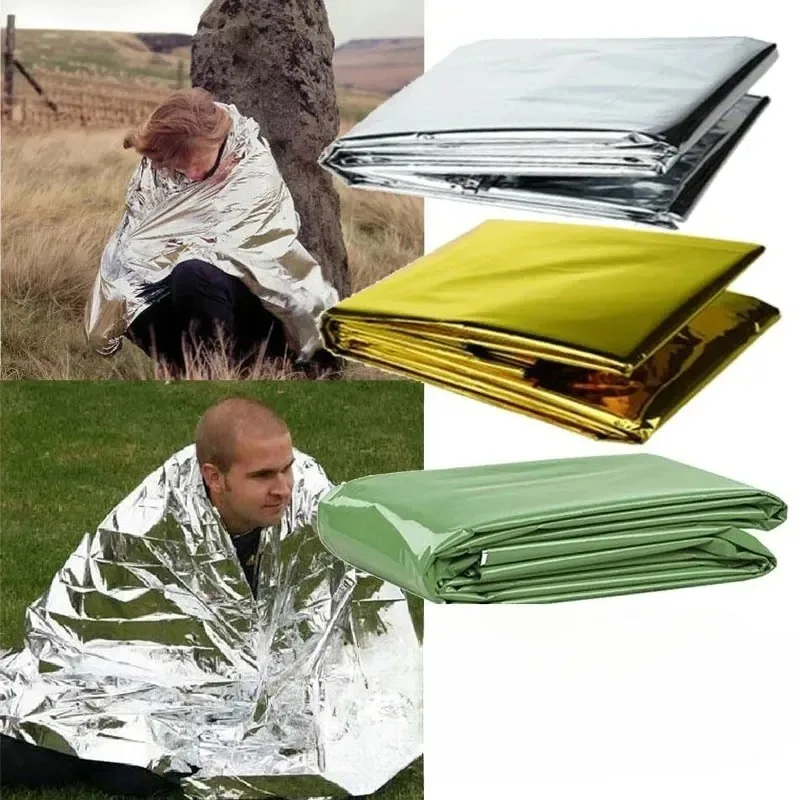 

Disposable Outdoor Portable Emergency Thermal Blanket Lightweight Mylar Survival Blanket Windproof Waterproof for Marathon