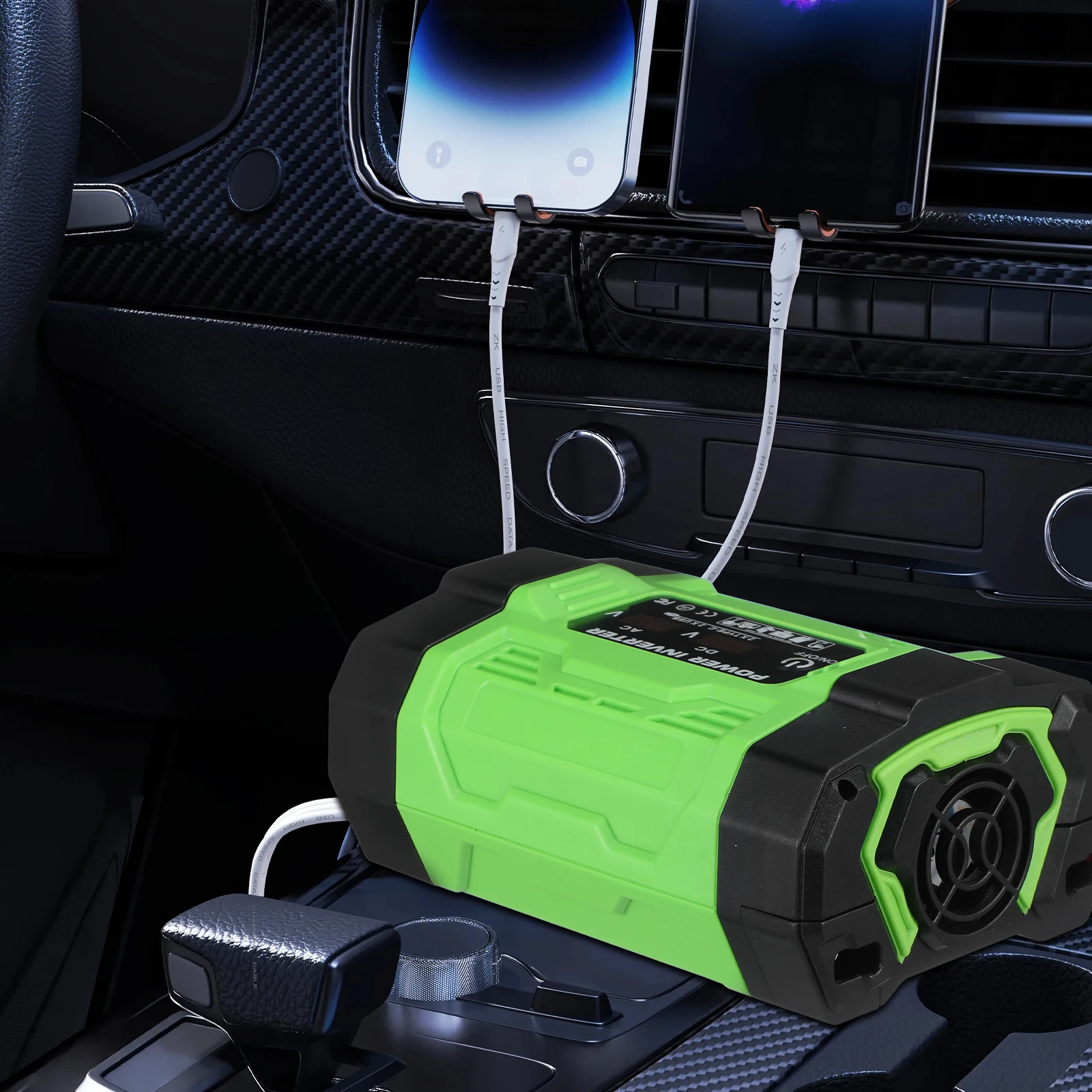 

Car Inverter Automotive Power Double Socket Outlet Abs Plug Wall Adapter Converter