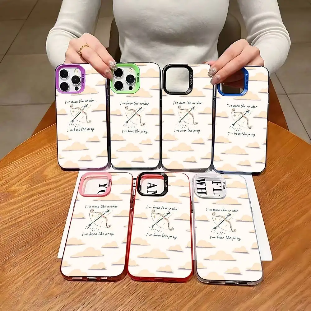 1 قطعة كلمات آرتشر جراب هاتف موضة IMD اللون فضي شل آيفون 17 الهواء 16 15 14 13 12 11 Plus Pro Max Plus