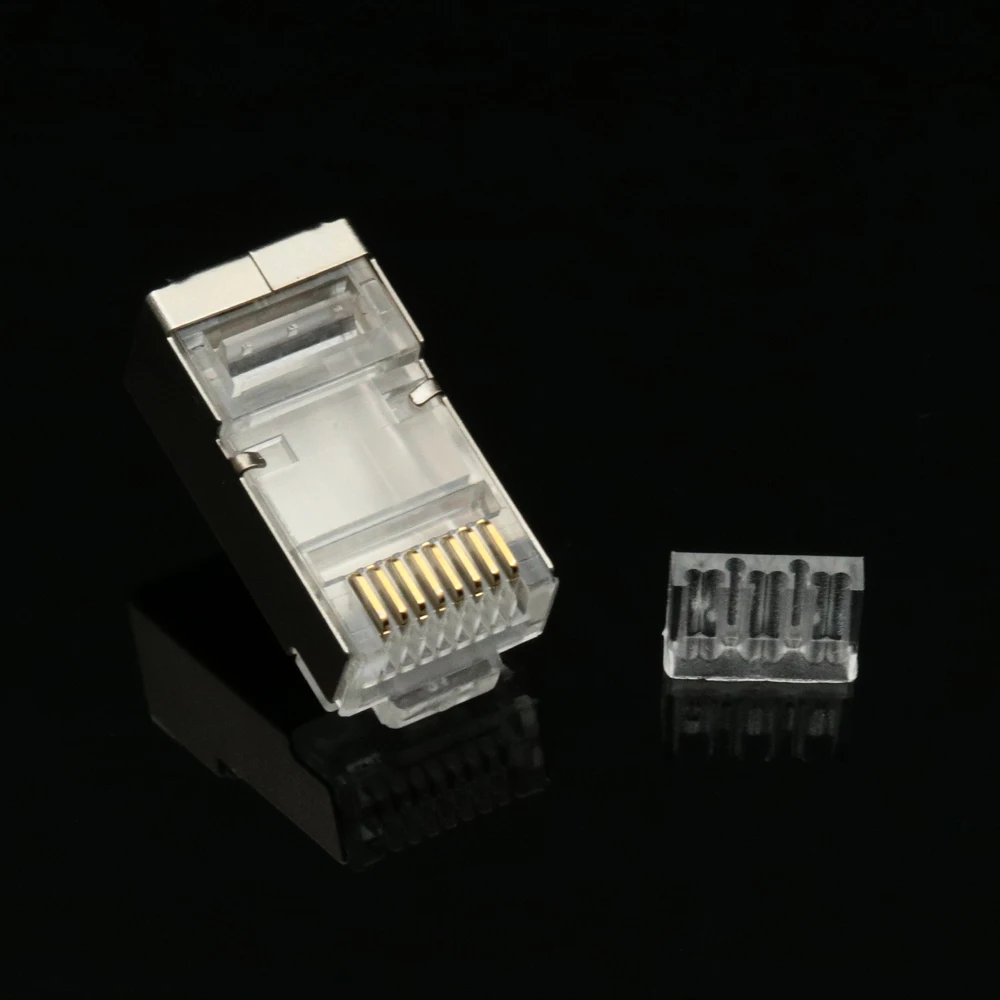 xintylink cat6 rj45 connector ethernet cable plug shielded gold plated network stp rj 45 8p8c cat 6 jack modular terminals 50pcs