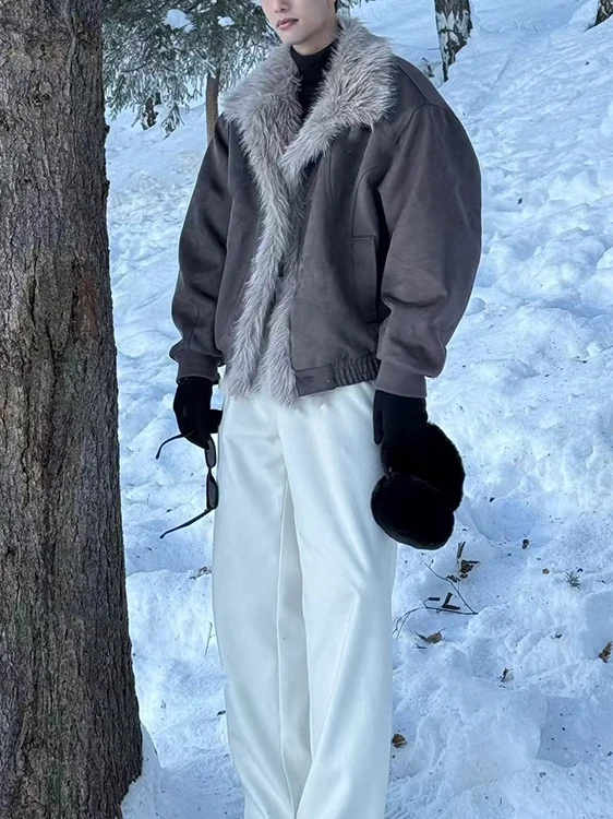 Men's Fur Integration Parkas Male 2025 Winter New Thickened Warm Design Chic Down Coats American Style Lapel Cotton Jacket Coats