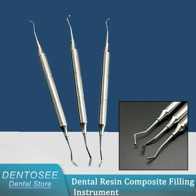 

Dental Resin Composite Filling Instrument Double-Ended Stainless Steel Spatula Dentist Tools for Cavity Restoration