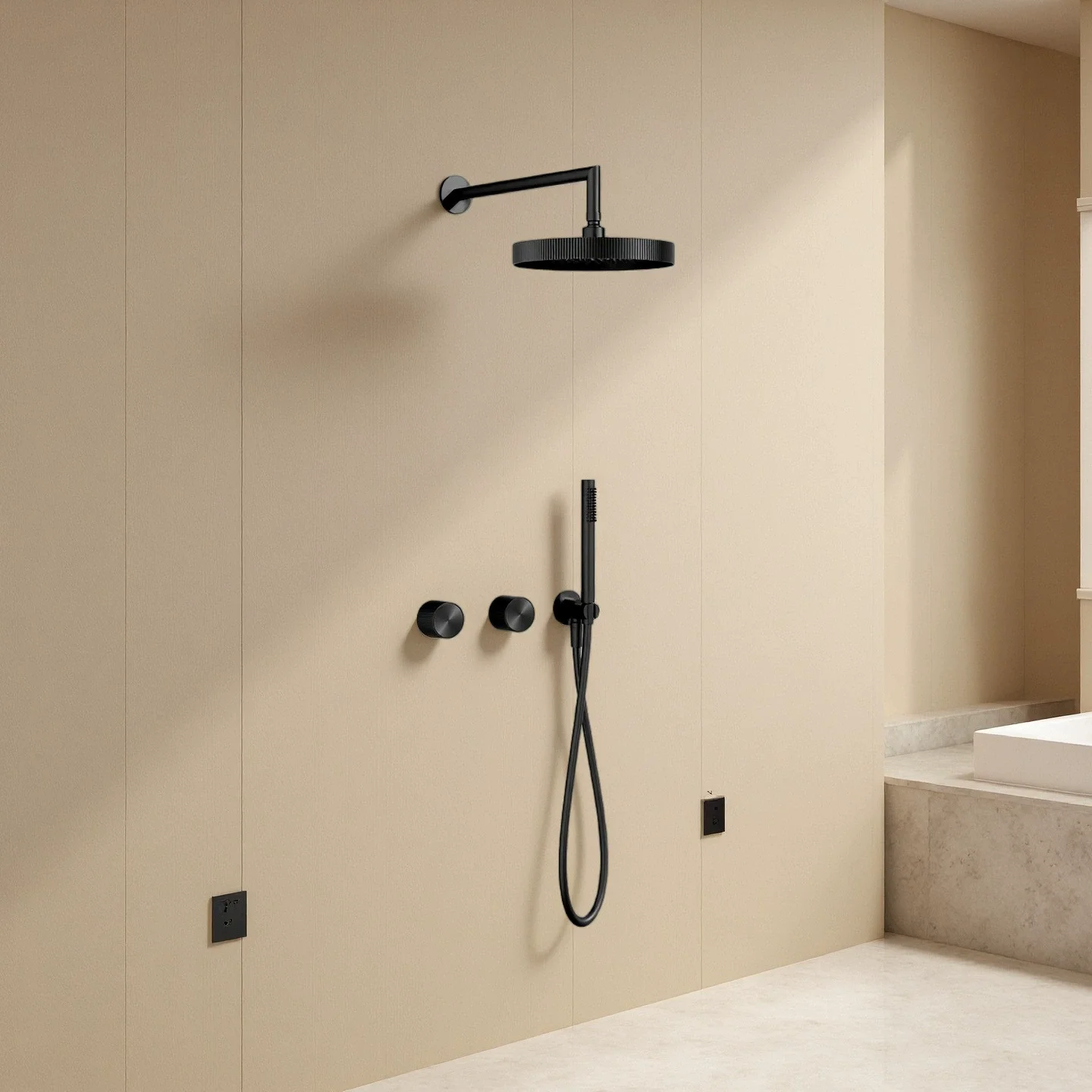 

Brushed Gold Bathroom Shower Faucet Mixer Faucet Brushed Rose Gold Bathroom Rainfall faucet Brass Rain Bathroom Faucet Set