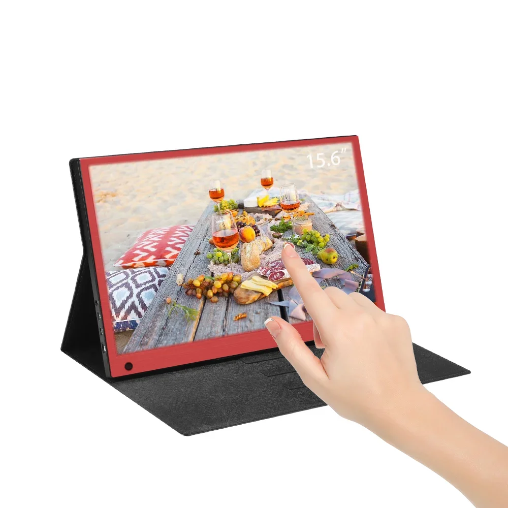 شاشة محمولة 15.6 بوصة عالية الدقة شاشة كمبيوتر USB C شاشة مزدوجة مع شاشة ألعاب مكبر صوت لجهاز PS3 PS4 Xbox #1